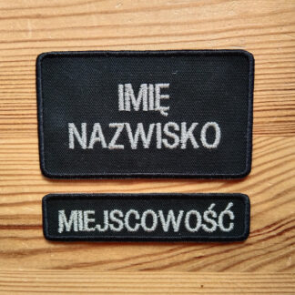 Naszywka OSP Imiennik + Miejscowość Kolor Srebrny