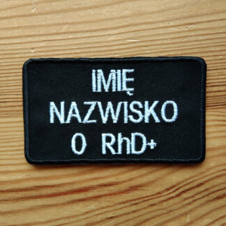 Naszywka OSP Imiennik z Grupą Krwi Kolor Biały